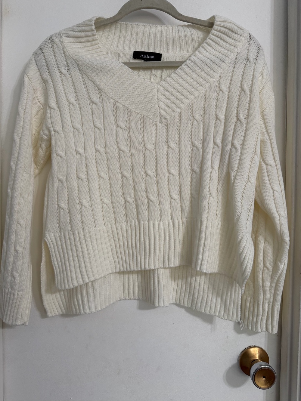 Aakaa White Cropped Sweater